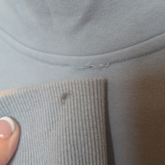 PopFlex Light Blue Crewneck Pullover with Ribbed Cuff Detail As Is - Picture 5 of 7